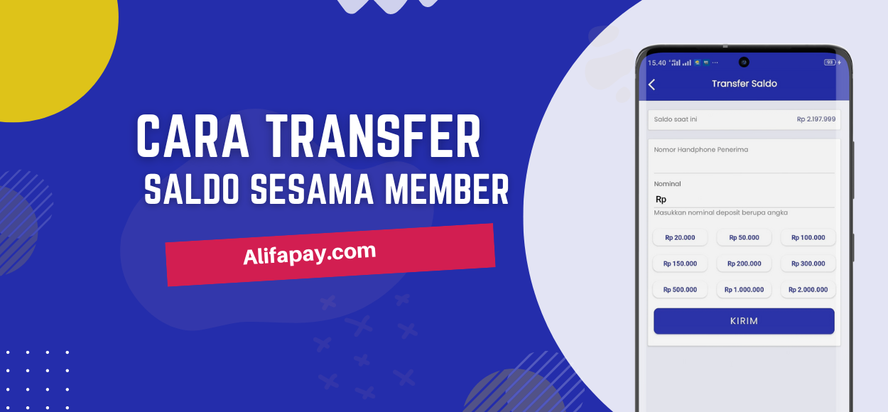 Cara transfer saldo ke sesama Member Alifapay