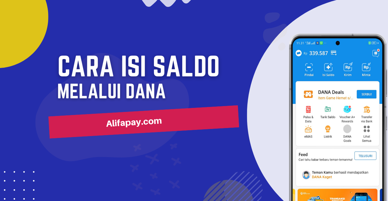 Cara isi saldo Alifapay Via Dana
